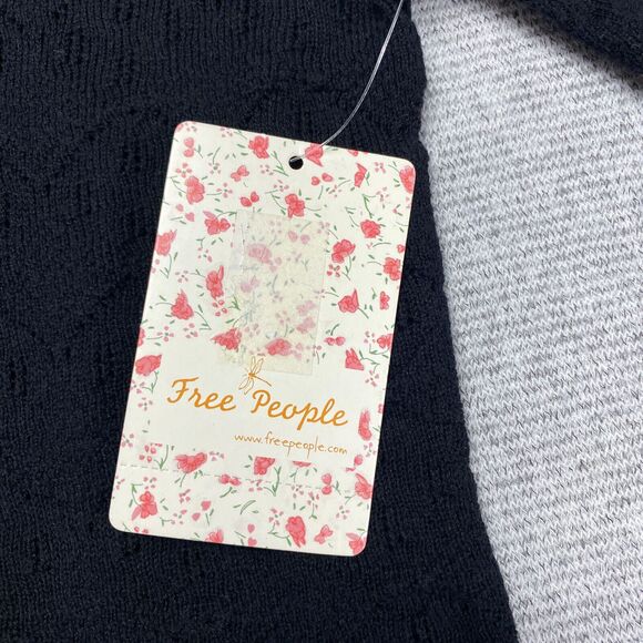 Free People Sweater Womens S/P Black Boho Moto Goth MSRP: $98.00 - Picture 9 of 16